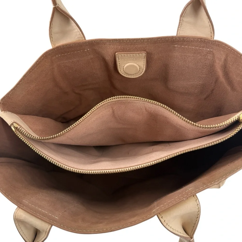 Frye Cream Leather Llana Tote Shoulder Bag